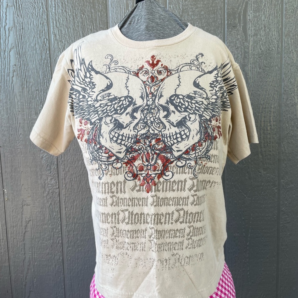 Graphic Skull T-Shirt - Cream